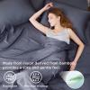 imageBedsure GentleSoft Queen Sheet Set Rayon Derived from Bamboo Cooling Sheets Breathable ampamp Soft Deep Pocket Up to 16 Inches Hotel Luxury Silky Bedding for Hot Sleepers Grey01  Dark Grey