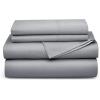 imageBedsure GentleSoft Queen Sheet Set Rayon Derived from Bamboo Cooling Sheets Breathable ampamp Soft Deep Pocket Up to 16 Inches Hotel Luxury Silky Bedding for Hot Sleepers Grey04  Silver Grey