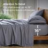 imageBedsure GentleSoft Queen Sheet Set Rayon Derived from Bamboo Cooling Sheets Breathable ampamp Soft Deep Pocket Up to 16 Inches Hotel Luxury Silky Bedding for Hot Sleepers Grey01  Dark Grey