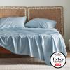 imageBedsure GentleSoft Queen Sheet Set Rayon Derived from Bamboo Cooling Sheets Breathable ampamp Soft Deep Pocket Up to 16 Inches Hotel Luxury Silky Bedding for Hot Sleepers Grey08  Teal Blue