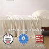 imageBedsure GentleSoft Queen Sheet Set Rayon Derived from Bamboo Cooling Sheets Breathable ampamp Soft Deep Pocket Up to 16 Inches Hotel Luxury Silky Bedding for Hot Sleepers Grey12  Light Beige