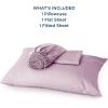 imageBedsure GentleSoft Queen Sheet Set Rayon Derived from Bamboo Cooling Sheets Breathable ampamp Soft Deep Pocket Up to 16 Inches Hotel Luxury Silky Bedding for Hot Sleepers Grey16  Lavender