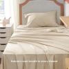 imageBedsure GentleSoft Queen Sheet Set Rayon Derived from Bamboo Cooling Sheets Breathable ampamp Soft Deep Pocket Up to 16 Inches Hotel Luxury Silky Bedding for Hot Sleepers Grey03  Beige