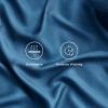 imageBedsure GentleSoft Queen Sheet Set Rayon Derived from Bamboo Cooling Sheets Breathable ampamp Soft Deep Pocket Up to 16 Inches Hotel Luxury Silky Bedding for Hot Sleepers Grey06  Peacock Blue