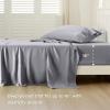 imageBedsure GentleSoft Queen Sheet Set Rayon Derived from Bamboo Cooling Sheets Breathable ampamp Soft Deep Pocket Up to 16 Inches Hotel Luxury Silky Bedding for Hot Sleepers Grey04  Silver Grey