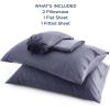 imageBedsure GentleSoft Queen Sheet Set Rayon Derived from Bamboo Cooling Sheets Breathable ampamp Soft Deep Pocket Up to 16 Inches Hotel Luxury Silky Bedding for Hot Sleepers Grey01  Dark Grey