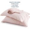imageBedsure GentleSoft Queen Sheet Set Rayon Derived from Bamboo Cooling Sheets Breathable ampamp Soft Deep Pocket Up to 16 Inches Hotel Luxury Silky Bedding for Hot Sleepers Grey11  Pink