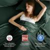 imageBedsure GentleSoft Queen Sheet Set Rayon Derived from Bamboo Cooling Sheets Breathable ampamp Soft Deep Pocket Up to 16 Inches Hotel Luxury Silky Bedding for Hot Sleepers Grey26  Mallard Green