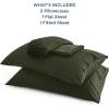 imageBedsure GentleSoft Queen Sheet Set Rayon Derived from Bamboo Cooling Sheets Breathable ampamp Soft Deep Pocket Up to 16 Inches Hotel Luxury Silky Bedding for Hot Sleepers Grey22  Olive Green