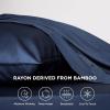 imageBedsure GentleSoft Queen Sheet Set Rayon Derived from Bamboo Cooling Sheets Breathable ampamp Soft Deep Pocket Up to 16 Inches Hotel Luxury Silky Bedding for Hot Sleepers Grey07  Navy