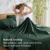 imageBedsure GentleSoft Queen Sheet Set Rayon Derived from Bamboo Cooling Sheets Breathable ampamp Soft Deep Pocket Up to 16 Inches Hotel Luxury Silky Bedding for Hot Sleepers Grey26  Mallard Green
