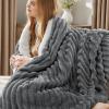 imageBedsure Sherpa Throw Blanket for Couch  Super Soft Cozy Fleece Thick Warm Blanket for Winter GentleSoft Plush ampamp Fluffy Throw Gift for Women Room Decor Grey 50x60 Inches03  Dark Grey