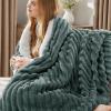 imageBedsure Sherpa Throw Blanket for Couch  Super Soft Cozy Fleece Thick Warm Blanket for Winter GentleSoft Plush ampamp Fluffy Throw Gift for Women Room Decor Grey 50x60 Inches04  Dark Green