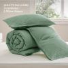 imageBedsure Waffle Comforter Set King Beige Soft Bedding Waffle Weave Bed Set 3 Pieces 1 Comforter 104quotx90quot and 2 Pillow Shams Cotton Shell and Polyester Lining for All Seasons02  Green