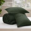 imageBedsure Waffle Comforter Set King Beige Soft Bedding Waffle Weave Bed Set 3 Pieces 1 Comforter 104quotx90quot and 2 Pillow Shams Cotton Shell and Polyester Lining for All Seasons04  Olive Green