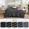 imageBedsure Waffle Comforter Set King Beige Soft Bedding Waffle Weave Bed Set 3 Pieces 1 Comforter 104quotx90quot and 2 Pillow Shams Cotton Shell and Polyester Lining for All Seasons06  Charcoal