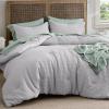 imageBedsure Waffle Comforter Set King Beige Soft Bedding Waffle Weave Bed Set 3 Pieces 1 Comforter 104quotx90quot and 2 Pillow Shams Cotton Shell and Polyester Lining for All Seasons05  Grey