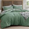 imageBedsure Waffle Comforter Set King Beige Soft Bedding Waffle Weave Bed Set 3 Pieces 1 Comforter 104quotx90quot and 2 Pillow Shams Cotton Shell and Polyester Lining for All Seasons02  Green