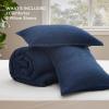 imageBedsure Waffle Comforter Set King Beige Soft Bedding Waffle Weave Bed Set 3 Pieces 1 Comforter 104quotx90quot and 2 Pillow Shams Cotton Shell and Polyester Lining for All Seasons10  Navy