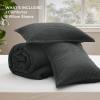 imageBedsure Waffle Comforter Set King Beige Soft Bedding Waffle Weave Bed Set 3 Pieces 1 Comforter 104quotx90quot and 2 Pillow Shams Cotton Shell and Polyester Lining for All Seasons06  Charcoal