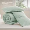 imageBedsure Waffle Comforter Set King Beige Soft Bedding Waffle Weave Bed Set 3 Pieces 1 Comforter 104quotx90quot and 2 Pillow Shams Cotton Shell and Polyester Lining for All Seasons01  Sage Green