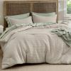 imageBedsure Waffle Comforter Set King Beige Soft Bedding Waffle Weave Bed Set 3 Pieces 1 Comforter 104quotx90quot and 2 Pillow Shams Cotton Shell and Polyester Lining for All Seasons08  Linen