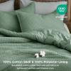 imageBedsure Waffle Comforter Set King Beige Soft Bedding Waffle Weave Bed Set 3 Pieces 1 Comforter 104quotx90quot and 2 Pillow Shams Cotton Shell and Polyester Lining for All Seasons02  Green