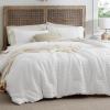 imageBedsure Waffle Comforter Set King Beige Soft Bedding Waffle Weave Bed Set 3 Pieces 1 Comforter 104quotx90quot and 2 Pillow Shams Cotton Shell and Polyester Lining for All Seasons11  White