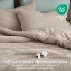 imageBedsure Waffle Comforter Set King Beige Soft Bedding Waffle Weave Bed Set 3 Pieces 1 Comforter 104quotx90quot and 2 Pillow Shams Cotton Shell and Polyester Lining for All Seasons09  Khaki