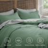 imageBedsure Waffle Comforter Set King Beige Soft Bedding Waffle Weave Bed Set 3 Pieces 1 Comforter 104quotx90quot and 2 Pillow Shams Cotton Shell and Polyester Lining for All Seasons02  Green