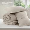 imageBedsure Waffle Comforter Set King Beige Soft Bedding Waffle Weave Bed Set 3 Pieces 1 Comforter 104quotx90quot and 2 Pillow Shams Cotton Shell and Polyester Lining for All Seasons08  Linen