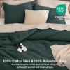 imageBedsure Waffle Comforter Set King Beige Soft Bedding Waffle Weave Bed Set 3 Pieces 1 Comforter 104quotx90quot and 2 Pillow Shams Cotton Shell and Polyester Lining for All Seasons03  Forest Green