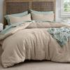 imageBedsure Waffle Comforter Set King Beige Soft Bedding Waffle Weave Bed Set 3 Pieces 1 Comforter 104quotx90quot and 2 Pillow Shams Cotton Shell and Polyester Lining for All Seasons09  Khaki