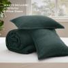 imageBedsure Waffle Comforter Set King Beige Soft Bedding Waffle Weave Bed Set 3 Pieces 1 Comforter 104quotx90quot and 2 Pillow Shams Cotton Shell and Polyester Lining for All Seasons03  Forest Green