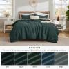 imageBedsure Waffle Comforter Set King Beige Soft Bedding Waffle Weave Bed Set 3 Pieces 1 Comforter 104quotx90quot and 2 Pillow Shams Cotton Shell and Polyester Lining for All Seasons03  Forest Green