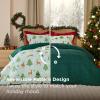imageBedsure Floral Quilt Set Queen  Reversible Olive Green Botanical Quilt Bedding Set 3 Pieces Lightweight Bedspread Soft Microfiber Coverlet with 2 Pillow Shams for All Seasons 90quotx96quot27  Christmas Reindeer
