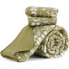 imageBedsure Floral Quilt Set Queen  Reversible Olive Green Botanical Quilt Bedding Set 3 Pieces Lightweight Bedspread Soft Microfiber Coverlet with 2 Pillow Shams for All Seasons 90quotx96quot13  Olive Green