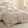 imageBedsure Pink Duvet Cover Queen Size with Bowknot Jacquard Design Soft and Elegant Boho Bedding Set Luxurious Craftsmanship for a Stylish BedroomIncludes 1 90quotx90quot Duvet Cover ampamp 2 Pillow Shams08  Khaki  Elegant No Comforter