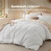 imageBedsure Pink Duvet Cover Queen Size with Bowknot Jacquard Design Soft and Elegant Boho Bedding Set Luxurious Craftsmanship for a Stylish BedroomIncludes 1 90quotx90quot Duvet Cover ampamp 2 Pillow Shams02  White  Elegant No Comforter