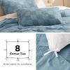 imageBedsure Pink Duvet Cover Queen Size with Bowknot Jacquard Design Soft and Elegant Boho Bedding Set Luxurious Craftsmanship for a Stylish BedroomIncludes 1 90quotx90quot Duvet Cover ampamp 2 Pillow Shams00  Mineral Blue  Checkered No Comforter