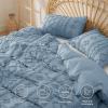 imageBedsure Pink Duvet Cover Queen Size with Bowknot Jacquard Design Soft and Elegant Boho Bedding Set Luxurious Craftsmanship for a Stylish BedroomIncludes 1 90quotx90quot Duvet Cover ampamp 2 Pillow Shams07  Dusty Blue  Elegant No Comforter