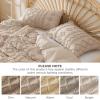 imageBedsure Pink Duvet Cover Queen Size with Bowknot Jacquard Design Soft and Elegant Boho Bedding Set Luxurious Craftsmanship for a Stylish BedroomIncludes 1 90quotx90quot Duvet Cover ampamp 2 Pillow Shams08  Khaki  Elegant No Comforter