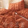 imageBedsure Pink Duvet Cover Queen Size with Bowknot Jacquard Design Soft and Elegant Boho Bedding Set Luxurious Craftsmanship for a Stylish BedroomIncludes 1 90quotx90quot Duvet Cover ampamp 2 Pillow Shams05  Terracotta  Elegant No Comforter