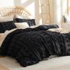 imageBedsure Pink Duvet Cover Queen Size with Bowknot Jacquard Design Soft and Elegant Boho Bedding Set Luxurious Craftsmanship for a Stylish BedroomIncludes 1 90quotx90quot Duvet Cover ampamp 2 Pillow Shams15  Black  Elegant No Comforter