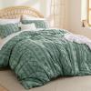 imageBedsure Pink Duvet Cover Queen Size with Bowknot Jacquard Design Soft and Elegant Boho Bedding Set Luxurious Craftsmanship for a Stylish BedroomIncludes 1 90quotx90quot Duvet Cover ampamp 2 Pillow Shams09  Sage Green  Elegant No Comforter