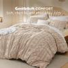 imageBedsure Pink Duvet Cover Queen Size with Bowknot Jacquard Design Soft and Elegant Boho Bedding Set Luxurious Craftsmanship for a Stylish BedroomIncludes 1 90quotx90quot Duvet Cover ampamp 2 Pillow Shams08  Khaki  Elegant No Comforter