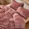imageBedsure Pink Duvet Cover Queen Size with Bowknot Jacquard Design Soft and Elegant Boho Bedding Set Luxurious Craftsmanship for a Stylish BedroomIncludes 1 90quotx90quot Duvet Cover ampamp 2 Pillow Shams13  Light Pink  Elegant No Comforter