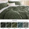 imageBedsure Pink Duvet Cover Queen Size with Bowknot Jacquard Design Soft and Elegant Boho Bedding Set Luxurious Craftsmanship for a Stylish BedroomIncludes 1 90quotx90quot Duvet Cover ampamp 2 Pillow Shams03  Olive Green  Elegant No Comforter