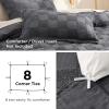 imageBedsure Pink Duvet Cover Queen Size with Bowknot Jacquard Design Soft and Elegant Boho Bedding Set Luxurious Craftsmanship for a Stylish BedroomIncludes 1 90quotx90quot Duvet Cover ampamp 2 Pillow Shams00  Dark Grey  Checkered No Comforter