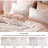 imageBedsure Pink Duvet Cover Queen Size with Bowknot Jacquard Design Soft and Elegant Boho Bedding Set Luxurious Craftsmanship for a Stylish BedroomIncludes 1 90quotx90quot Duvet Cover ampamp 2 Pillow Shams18  Pink  Bowknot